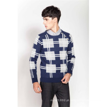 Moda rodada pescoço modelado sweater para homens